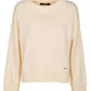 Chic White Wool Blend Crew Neck Sweater