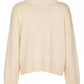 Chic White Wool Blend Crew Neck Sweater