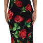 Elegant Floral Sheath Midi Dress