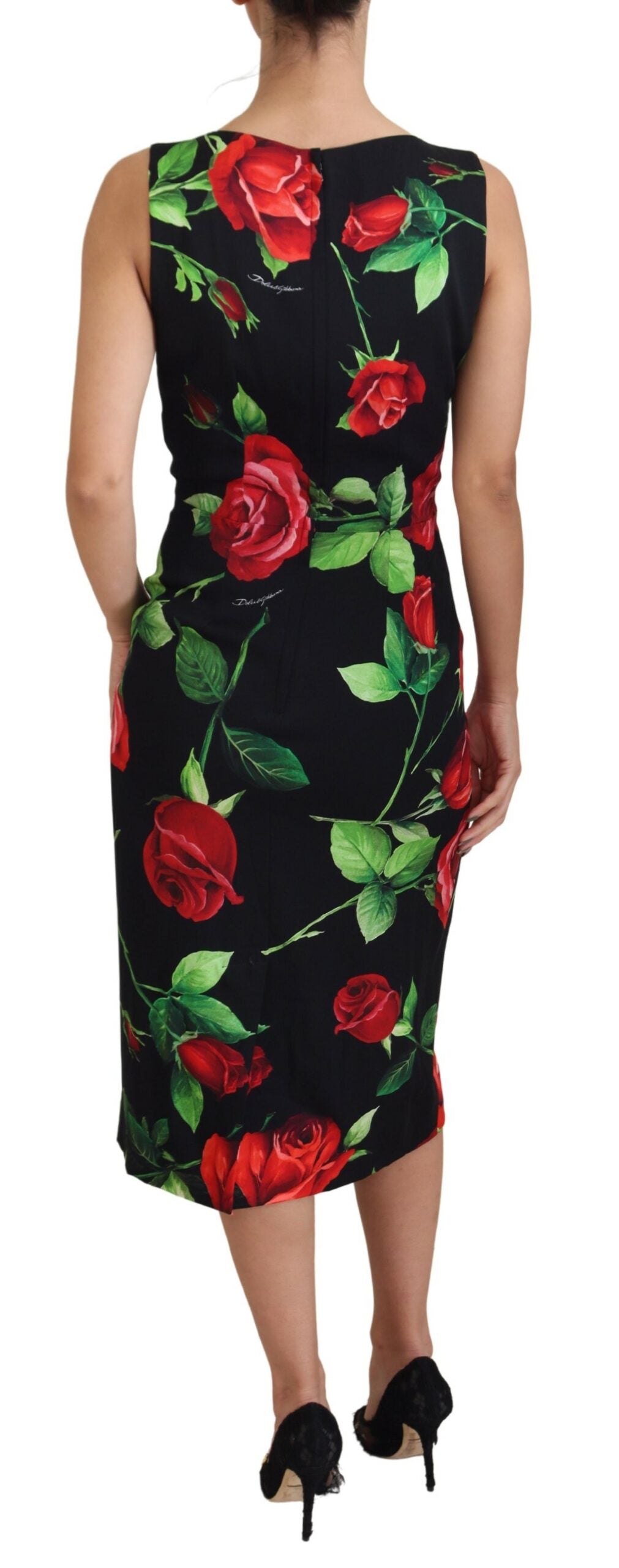 Elegant Floral Sheath Midi Dress
