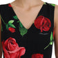 Elegant Floral Sheath Midi Dress