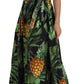 Tropical V-Neck Cotton Maxi Dress