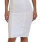 Elegant White Bodycon Knee-Length Dress