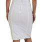 Elegant White Bodycon Knee-Length Dress