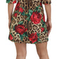 Colorful Leopard & Floral Print A-Line Dress