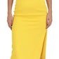 Elegant Yellow One-Shoulder Midi Dress