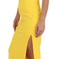 Elegant Yellow One-Shoulder Midi Dress