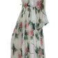 Elegant Floral Maxi Dress with Silk Lining