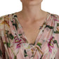 Floral Silk Maxi Dress with Back Zipper