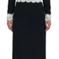 Chic Black & White Midi Elegance Dress