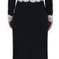 Chic Black & White Midi Elegance Dress