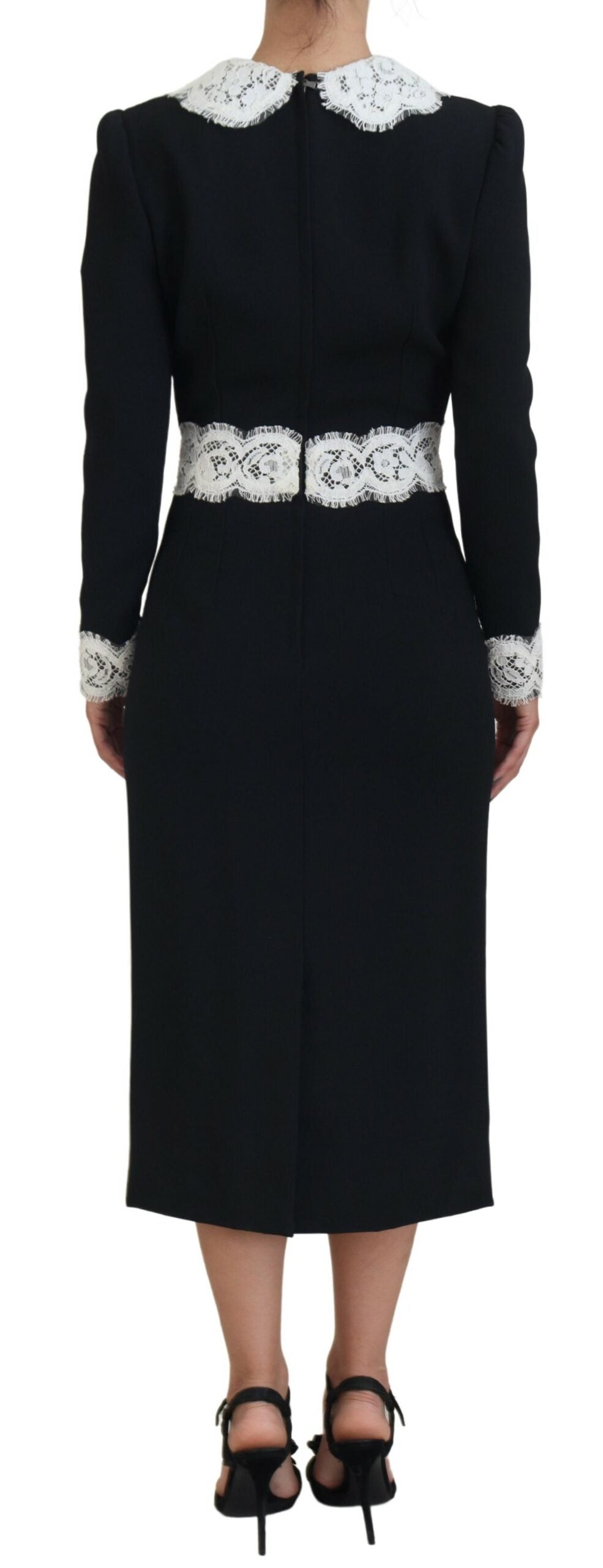 Chic Black & White Midi Elegance Dress