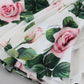 Elegant White Rose Print A-Line Mini Dress
