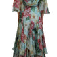Elegant Floral Silk Long Dress