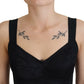 Elegant Black Nylon Blend Bodysuit Dress