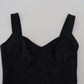 Elegant Black Nylon Blend Bodysuit Dress