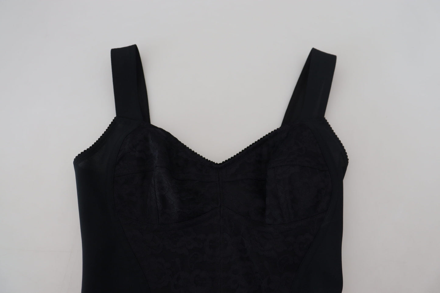Elegant Black Nylon Blend Bodysuit Dress