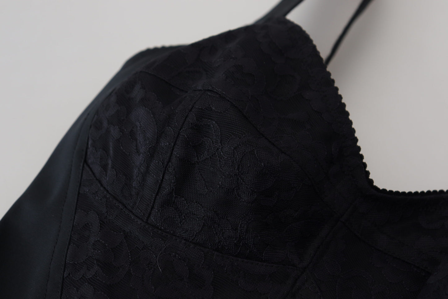 Elegant Black Nylon Blend Bodysuit Dress