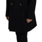 Elegant Double-Breasted Black Blazer Jacket