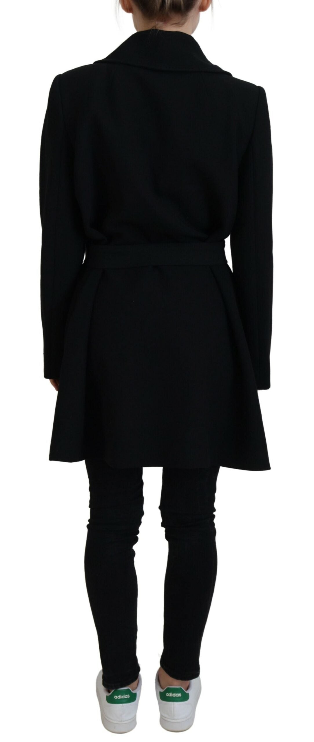 Elegant Double-Breasted Black Blazer Jacket