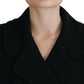 Elegant Double-Breasted Black Blazer Jacket