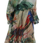 Multicolor Silk Trench Coat