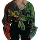 Elegant Multicolor Cropped Jacket