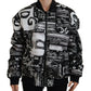 Elegant Black Nylon Bomber Jacket