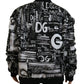 Elegant Black Nylon Bomber Jacket