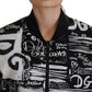 Elegant Black Nylon Bomber Jacket