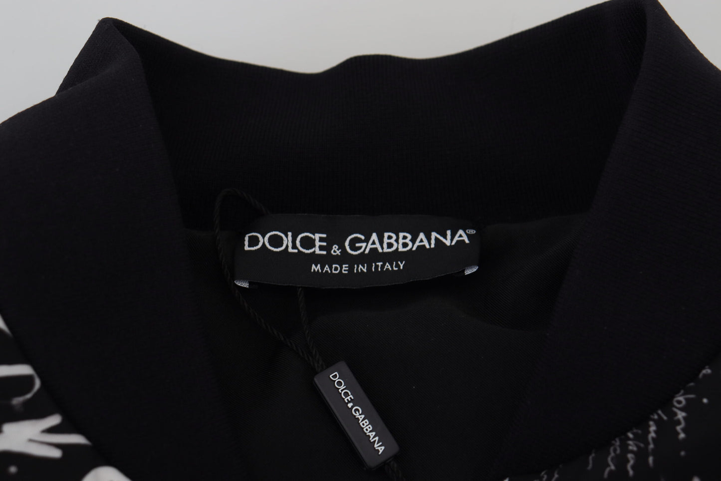 Elegant Black Nylon Bomber Jacket