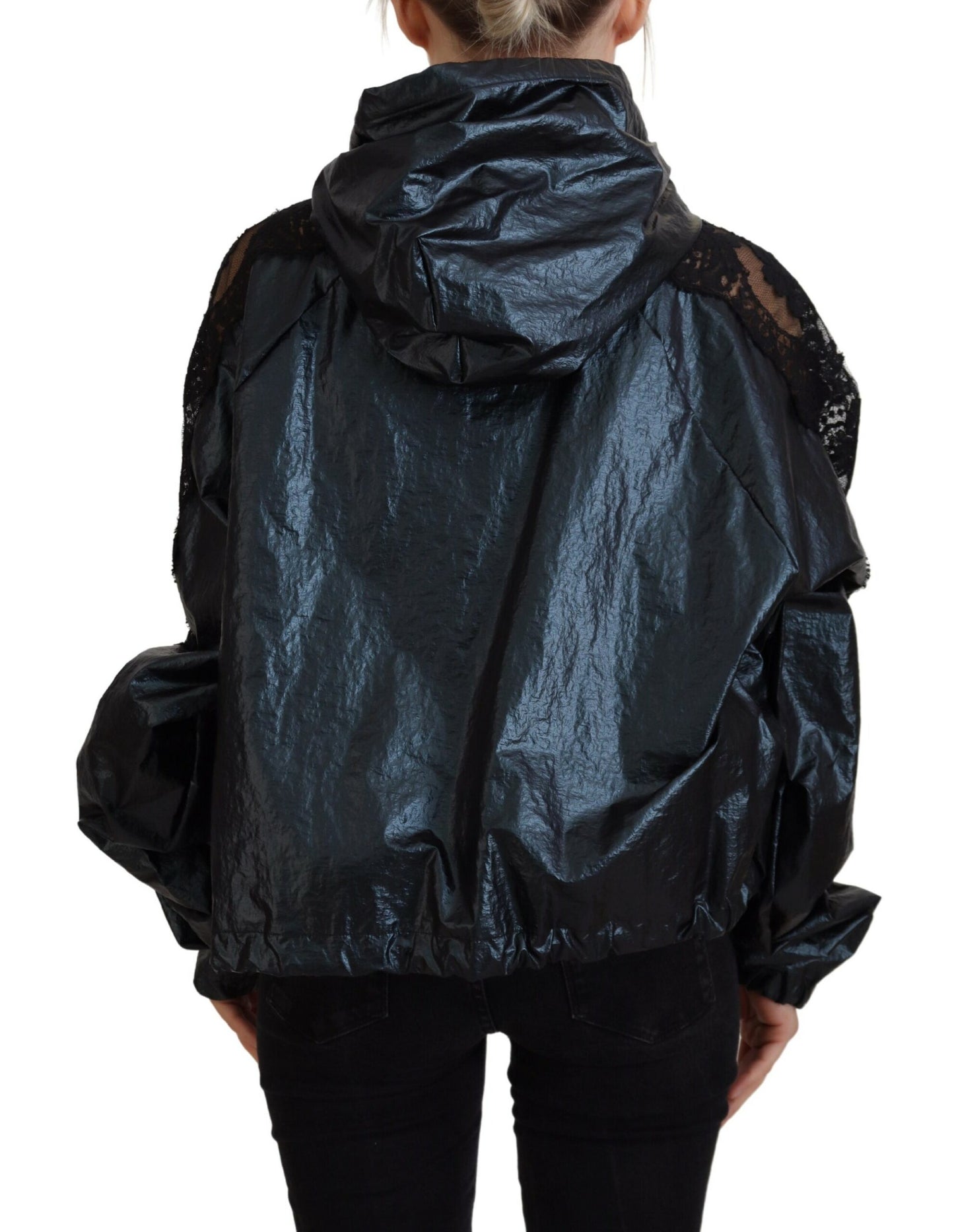 Elegant Dark Blue Long Sleeve Jacket