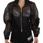 Elegant Black Bomber Jacket with High Craftsmanship