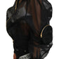 Elegant Black Bomber Jacket with High Craftsmanship