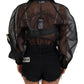 Elegant Black Bomber Jacket with High Craftsmanship