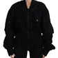 Black Floral Lace Bomber Jacket