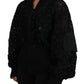 Black Floral Lace Bomber Jacket