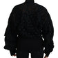 Black Floral Lace Bomber Jacket