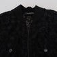 Black Floral Lace Bomber Jacket