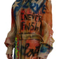 Chic Multicolor Long Sleeve Jacket