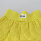 Chic High Waist Quilted Yellow Shorts