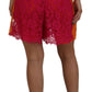 Elegant Lace High-Waist Shorts in Dual-Tones
