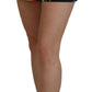 High Waist Hot Pants Shorts in Black Leaves Print