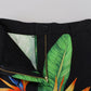 High Waist Hot Pants Shorts in Black Leaves Print