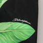 High Waist Hot Pants Shorts in Black Leaves Print