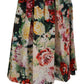 High Waist Floral Silk Midi Skirt