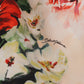 High Waist Floral Silk Midi Skirt
