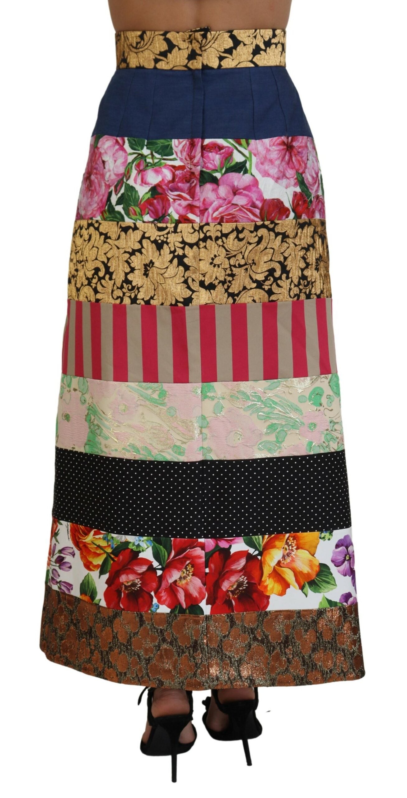 Elegant Multicolor High Waist A-Line Skirt