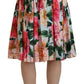 Chic High Waist Floral Knee Length Skirt