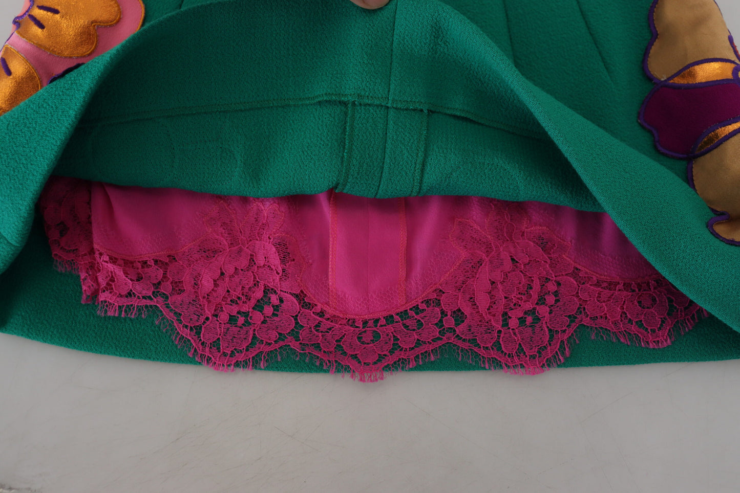 Multicolor Mid Waist Mini Wool Skirt